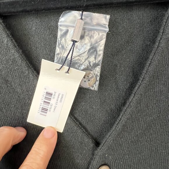 Suitsupply 100% Cashmere Army Green Sweater Vest Size L - Picture 3 of 5